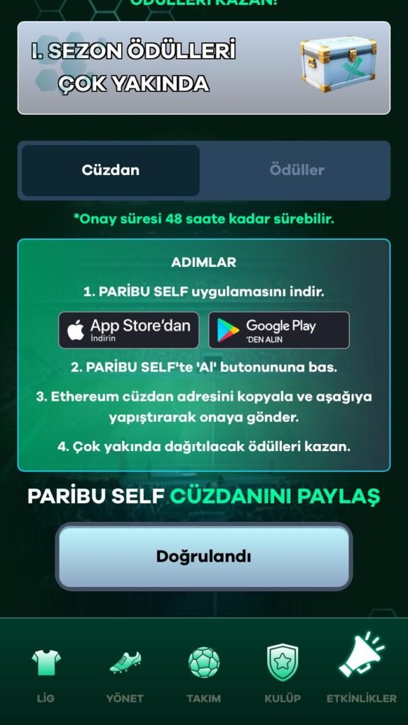 efsane baskan paribu self cuzdan baglama resmi