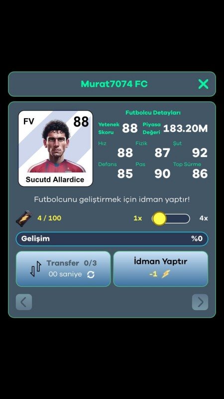 Efsane Başkan Davet Kodu 8 efsane başkan oyununda futbolcu yeteneğini artırma